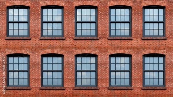 Obraz A brick building with many windows