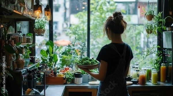 Fototapeta yangntp_sansan_Health-focused_cafe_interior_broccoli_power_bowl_b29fab05-e696-4e8f-983d-1496680ac5e1_2.jpeg