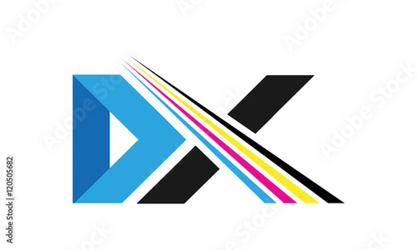 Obraz abstract letter cmyk logo