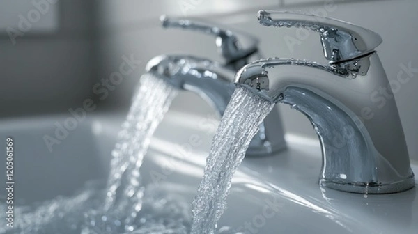 Fototapeta Splashing water with the flow of water