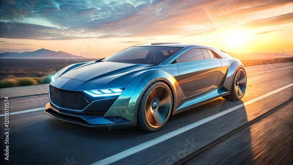 Fototapeta design of modern a car runing on the road