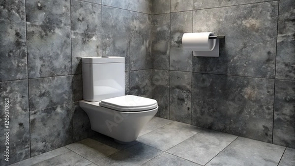 Obraz design of modern Toilet with granite grey wall