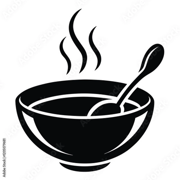 Obraz bowl of soup  icon vector art illustration