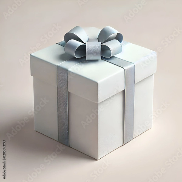 Obraz A minimalist surprise gift box with no text in a clean, modern design. Simple, elegant lines and soft, neutral colors like white, gray, or pastel tones. 