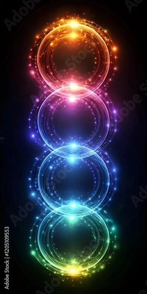 Fototapeta Abstract Geometric Background with Futuristic Gradient Circles and Dynamic Shapes