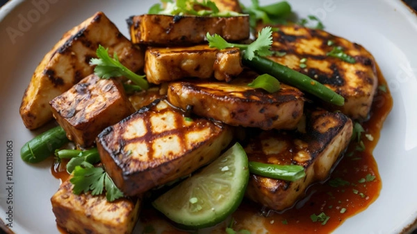 Obraz grilled steak with vegetables