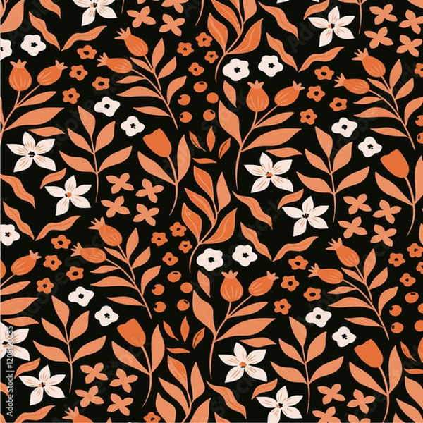 Fototapeta Seamless Pattern Flower Floral illustration design