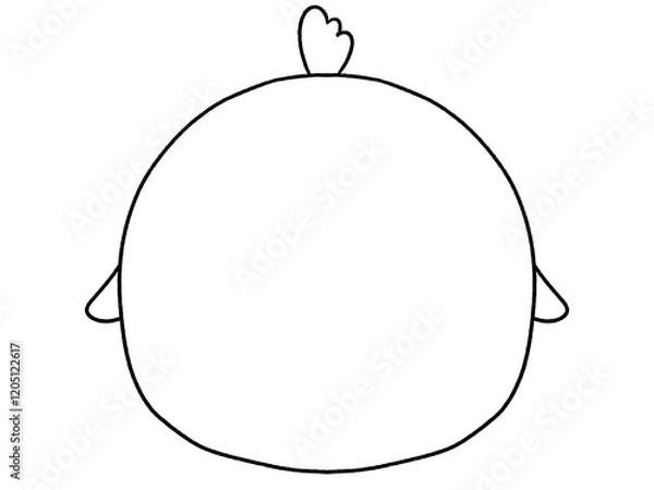 Obraz 白黒　にわとりのフレーム