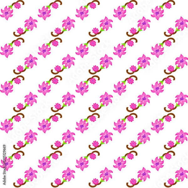 Obraz pattern with pink flowers