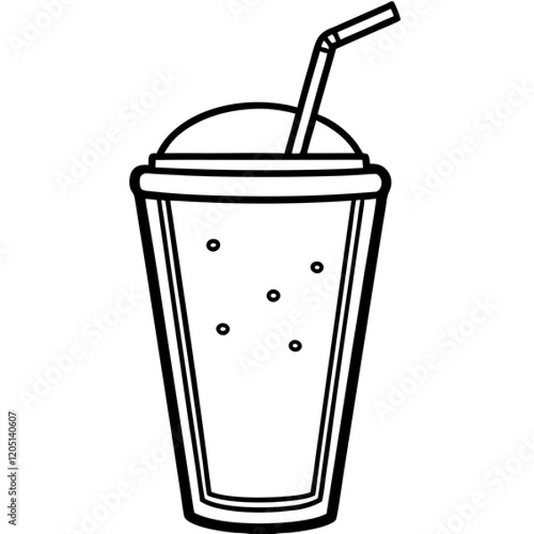 Fototapeta Chic Smoothie Glass Line Art Drawing