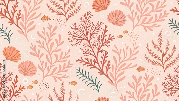 Fototapeta Seamless pattern of coral branches for your design