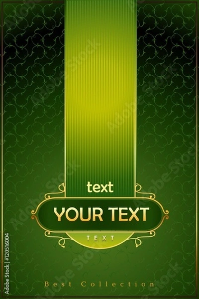 Obraz Gold frame on green background