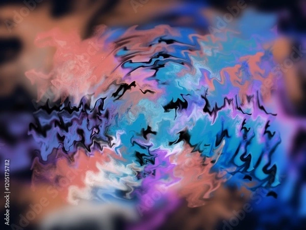 Obraz abstract background. Abstract image of multi-colored liquids combined,  spread out into lobes, batik, tie-dye, tie-dye pattern. The color is smooth and smooth.