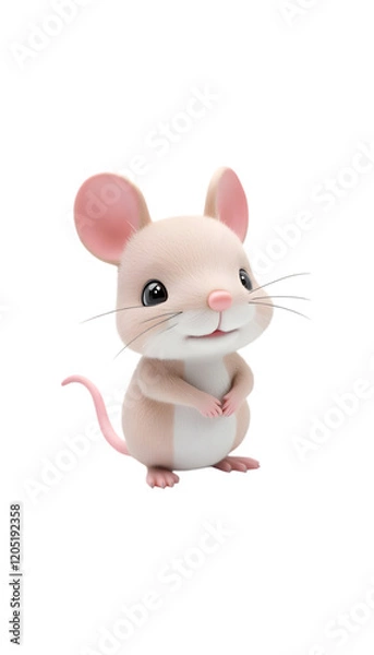 Obraz Adorable 3D Baby Mouse Cartoon Render