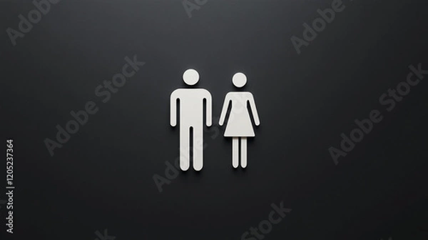 Fototapeta Minimalist Sign Depicting a Man and Woman in Harmonious Design
