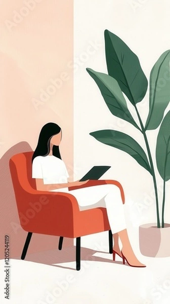 Obraz Mindful consumption in an intimate setting home decor digital media minimalist environment natural choices perspective