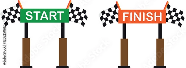 Fototapeta Race Start and Finish Line