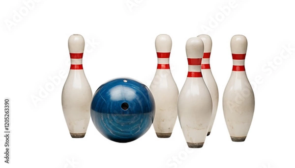 Obraz Striking down pins with a bowling ball Png Image