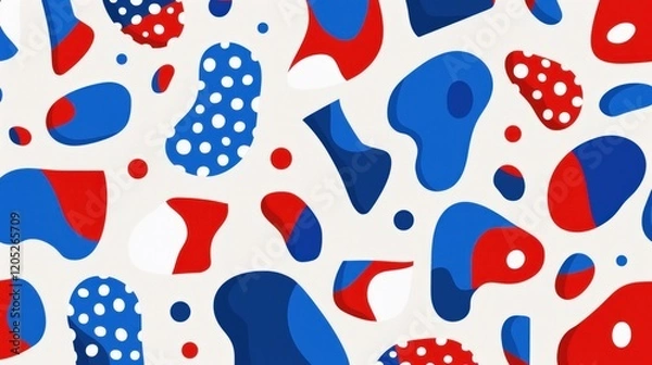 Fototapeta Abstract Red, White, and Blue Pattern Design