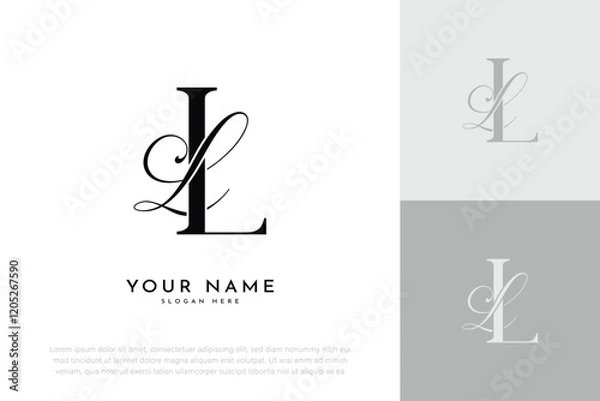 Obraz LL LL initial letter handwriting wedding monogram logo