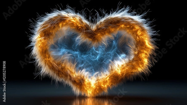 Fototapeta Fiery Heart with Ethereal Blue Core