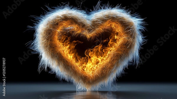 Fototapeta Glowing furry heart