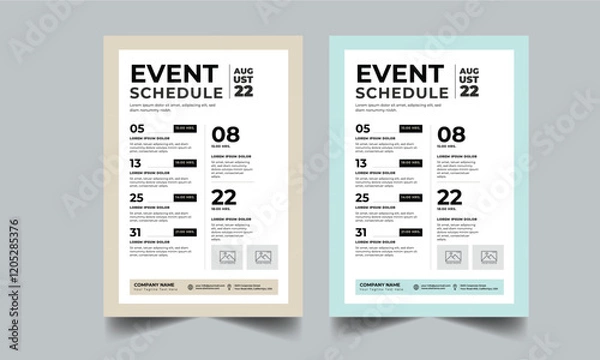 Obraz Event Schedule layout design template with unique colorful design style concept