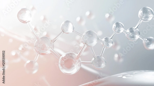 Fototapeta Minimalist Collagen Structure Background: Elegant Molecular Design for Science and Beauty Projects