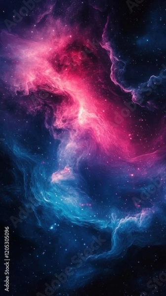 Fototapeta Colorful smock swirls around the black background, unique phone wallpaper