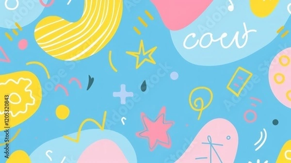 Fototapeta Abstract Colorful Doodle Pattern Background