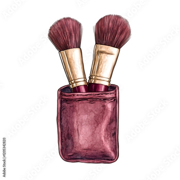 Obraz Maroon Makeup Clipart Vector Illustration