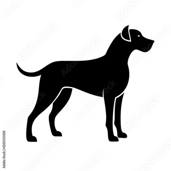 Fototapeta A simple and approachable standing dog icon, perfect for pet branding, animal care services, and graphic design projects.