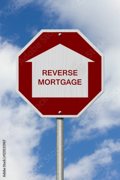 Obraz Stop Reverse Mortgage Borrowing Road Sign