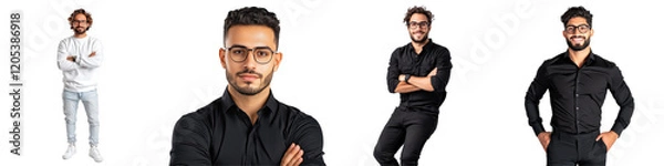 Fototapeta Professional Man Posing in Various Outfits and Expressions