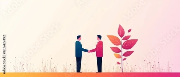 Fototapeta Achieving Financial Success through Retention Strategies - Flat Design Illustration of Dividend Payout