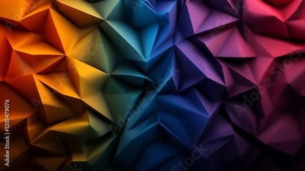 Obraz Abstract Colorful Low Poly Background with Gradient Transition