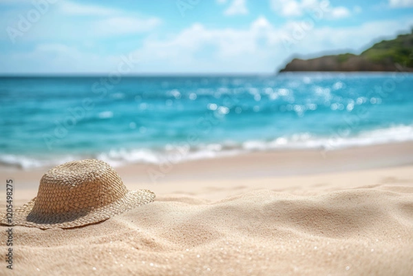 Obraz Beautiful summer background with a sandy beach and blue sea