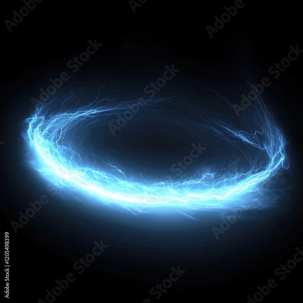 Obraz a lightning arc emitting a vibrant blue plasma glow
