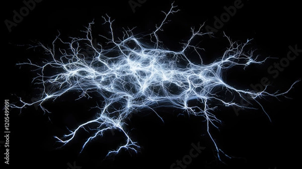 Obraz lightning bolt on an absolute black background overlay