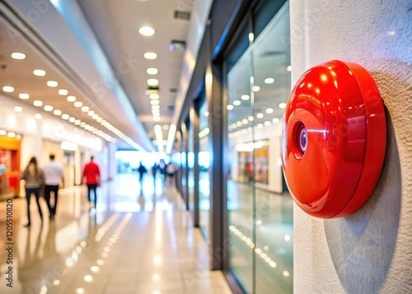 Obraz Fire Alarm System in Modern Shopping Mall - Safety Signage