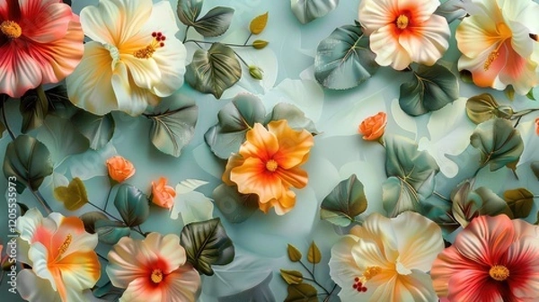 Obraz Create a beautiful visual of a stylish floral pattern on a gorgeous garden background