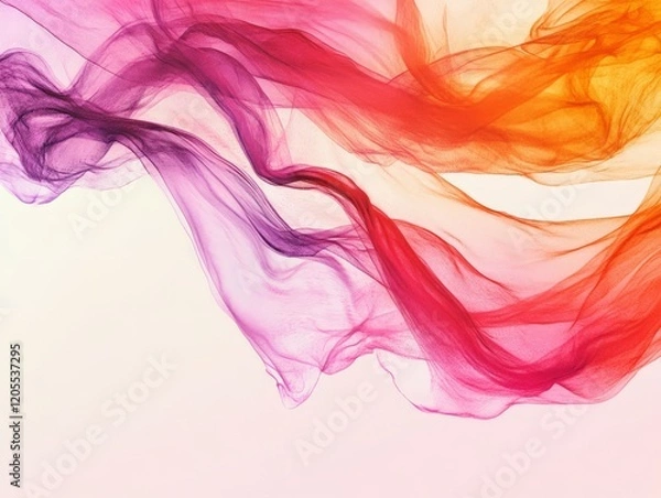 Fototapeta Abstract flowing fabric in vibrant colors creating a sense of movement and elegance.