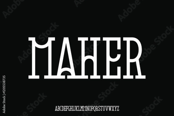 Fototapeta Display alphabet font vector design suitable for headline, poster, logo, magazine and many more