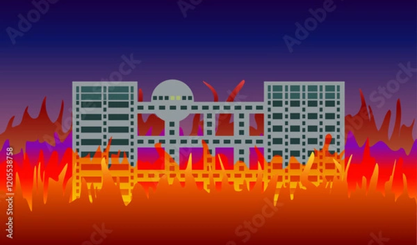 Obraz 熱気あふれる放送局のベクターイラスト