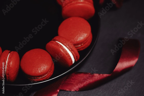 Fototapeta Red macarons for Valentine's day
