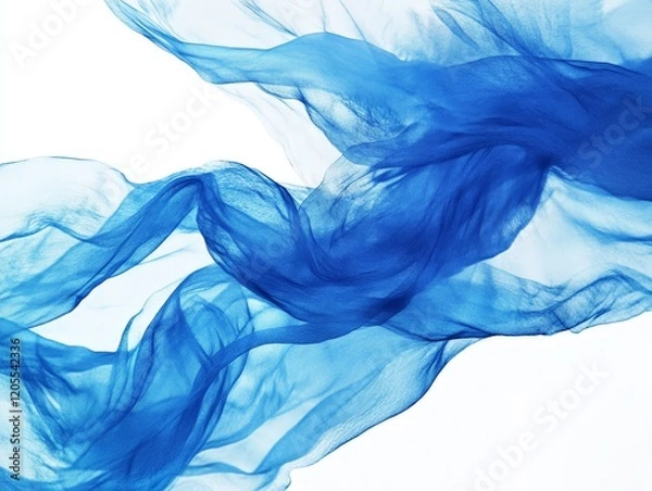 Fototapeta A flowing blue fabric creates a sense of movement and tranquility.
