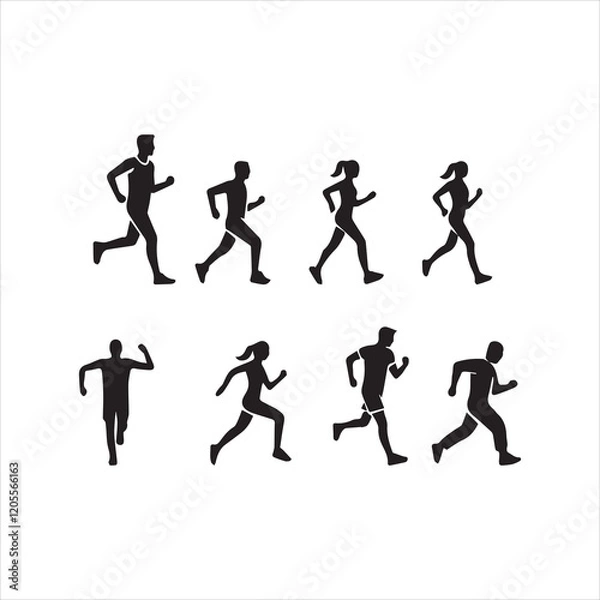 Obraz runners vector illustration