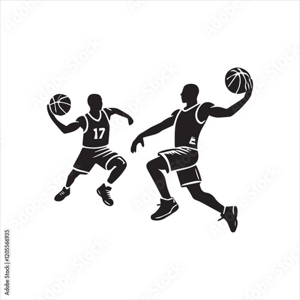 Obraz basketball players vector illustration