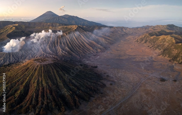 Obraz The scenic beauty of the Bromo volcano caldera, in East Java, Indonesia