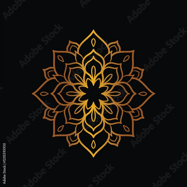 Fototapeta Elegant Beige Mandala Design for Creative Projects. Symmetrical pattern of repeating floral shapes - Decorative Mandala Design Ideal for Creative Projects, Cards, Posters, Flyers, Banners, and Covers